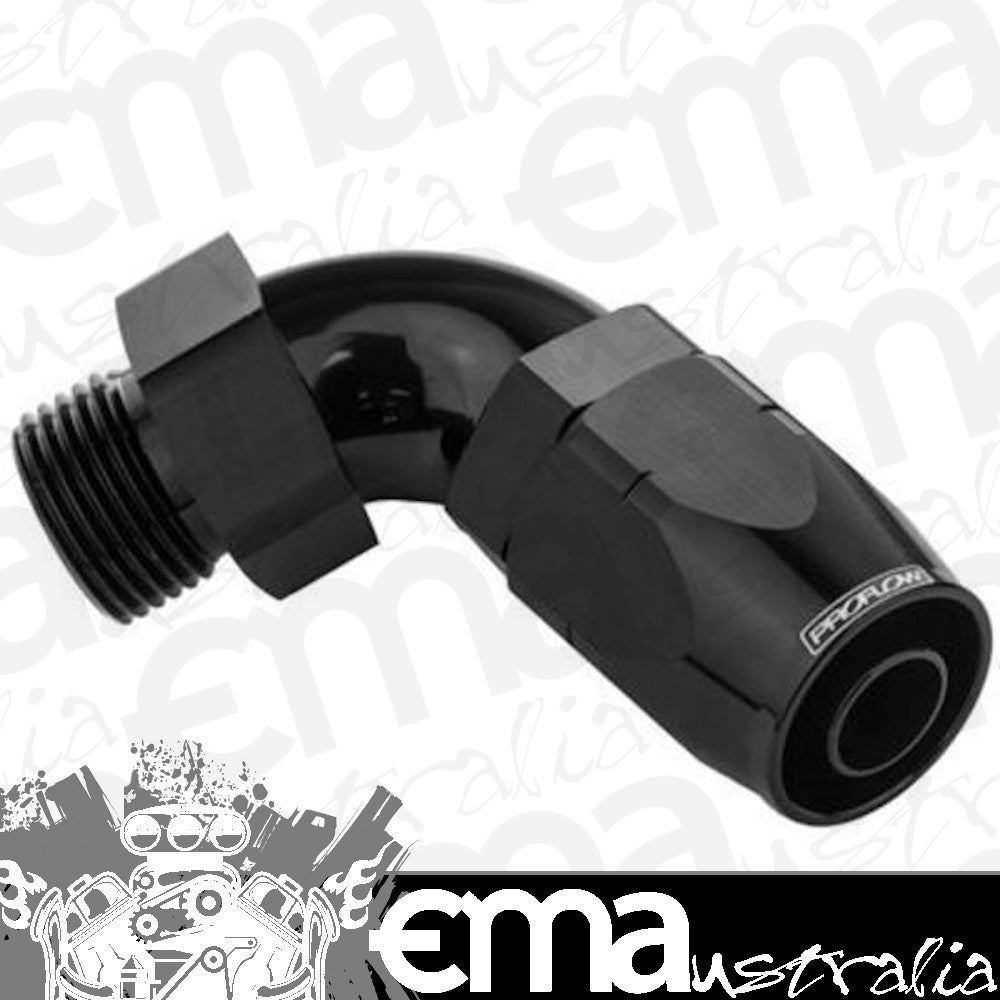 Proflow PFE549-12-12BK 90 Degree Fitting Hose End -12AN Orb Male to -12AN Black