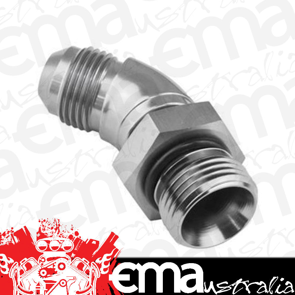 Proflow PFE563-08HP 45 Degree Male Fitting Orb Hose End to -08AN Polished