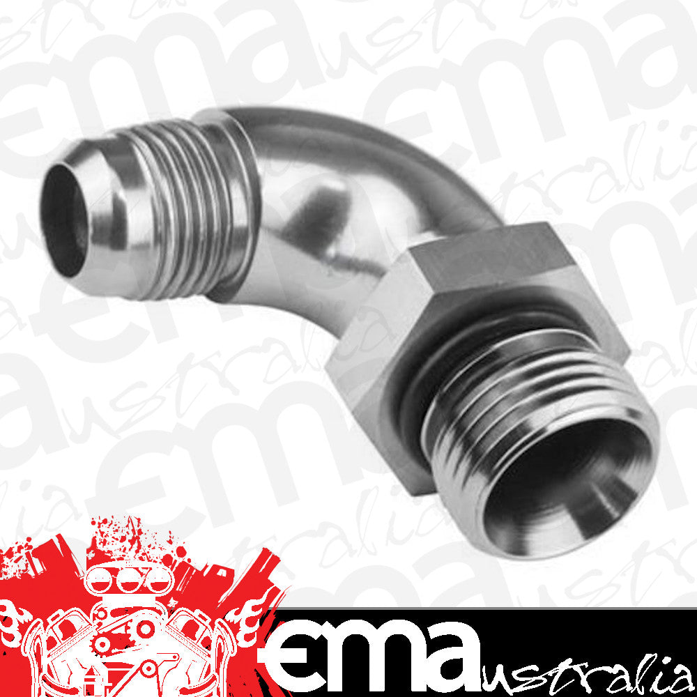 Proflow PFE583-12HP 90 Degree Male Fitting Orb Hose End to -12AN Polished