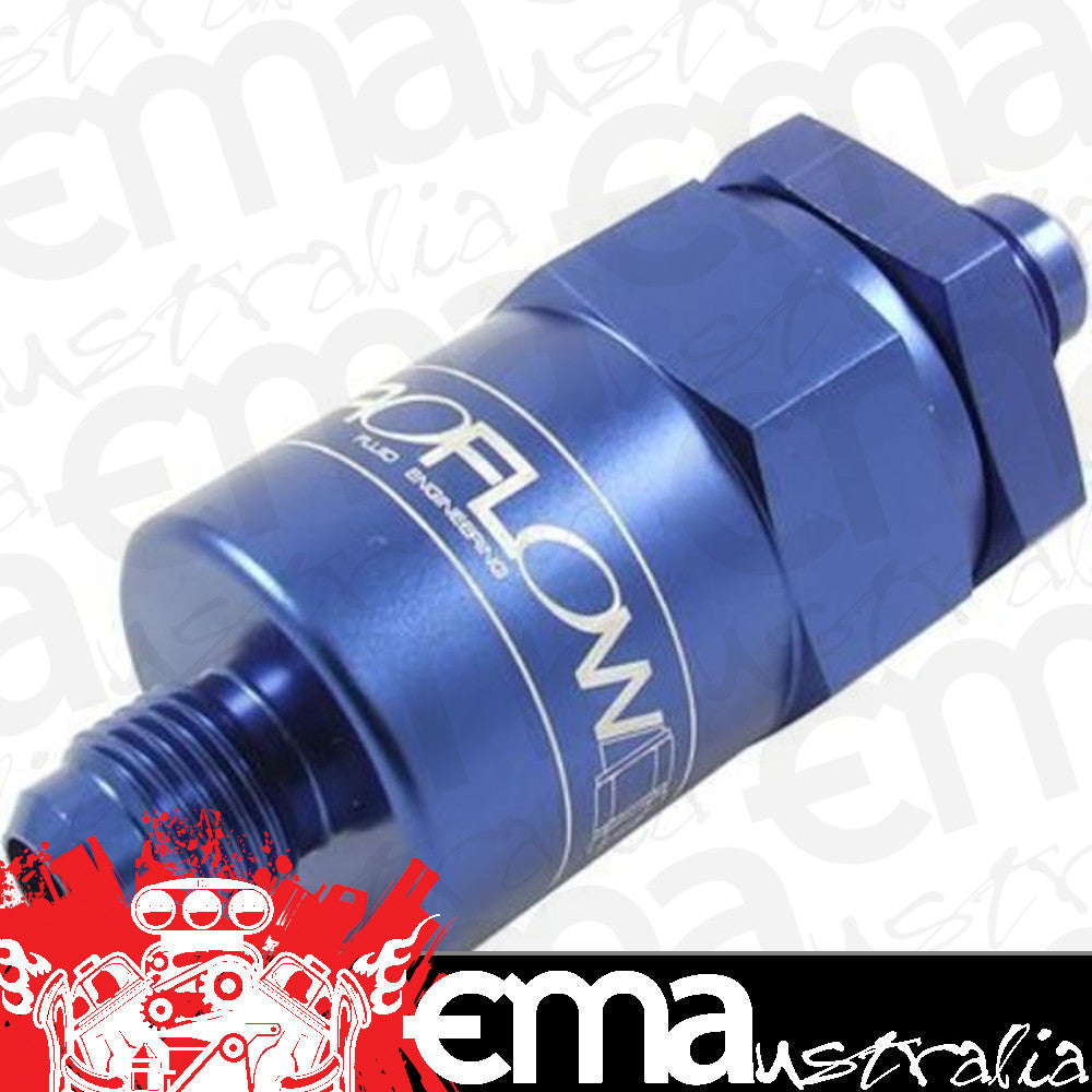 Proflow PFE609-06B Billet Inline Aluminium Fuel Filter -06AN Blue 30 Micron