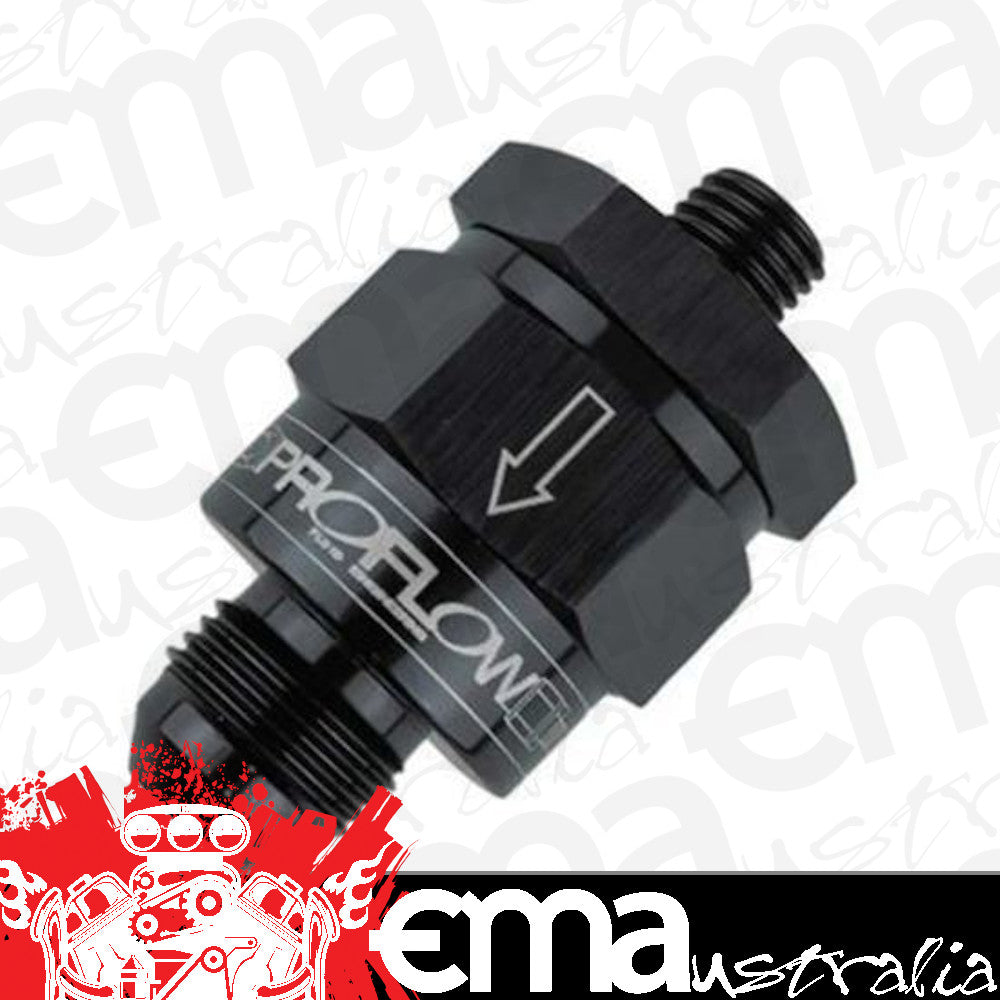 Proflow PFE619-08 EFI Fuel Check Valve M12 x 1.25 to -08AN Black
