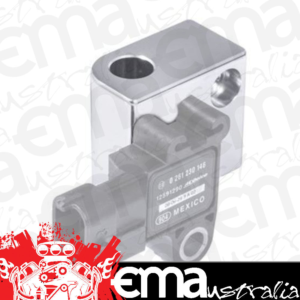 Proflow PFE649 GM LS Engine MAP Sensor Relocation Block With 1/8" NPT Port Silver