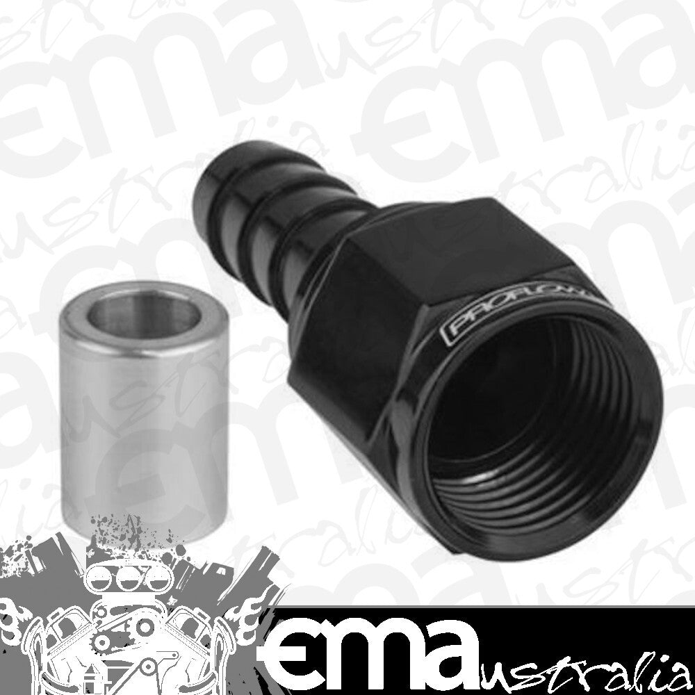 Proflow PFE651-04 Crimp Hose End Straight -04AN Black