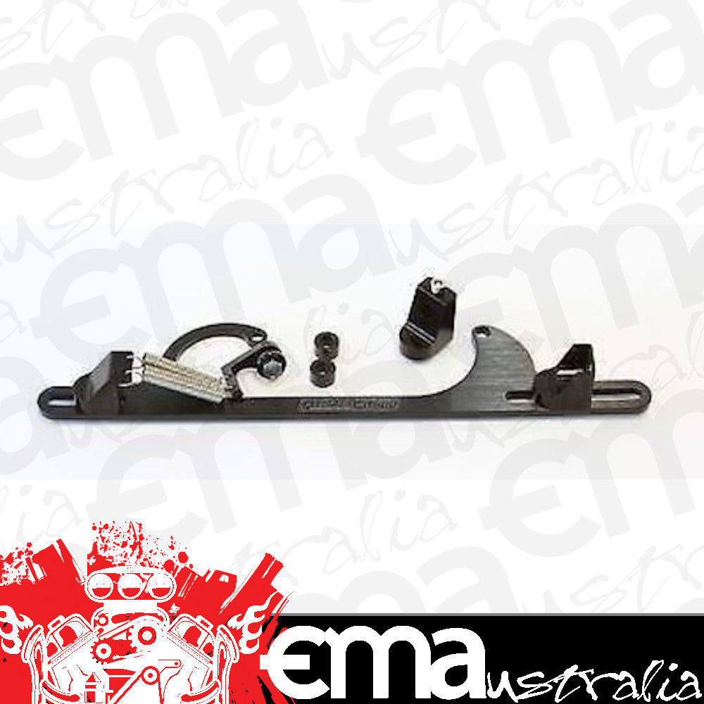 Aeroflow AF64-2001BLK Billet Throttle Cable Bracket Black suits 4150 Style