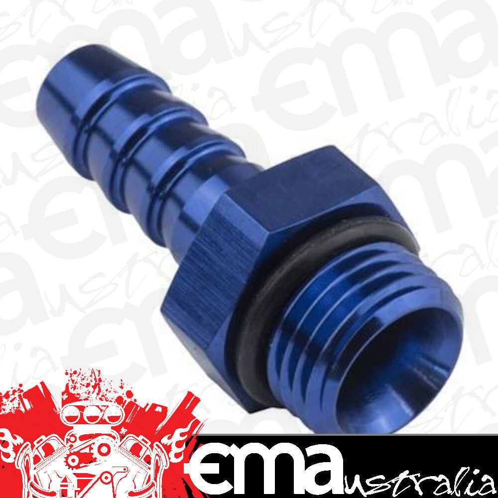 Proflow PFE790-08-05 Fitting adaptor AN 8 Male Hose End to 5/16" Barb Blue