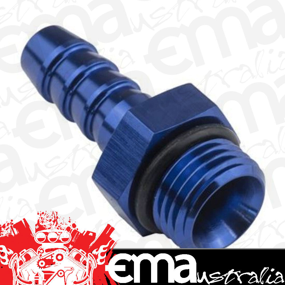 Proflow PFE790-08-06 Fitting adaptor AN 8 Male Hose End to 3/8" Barb Blue
