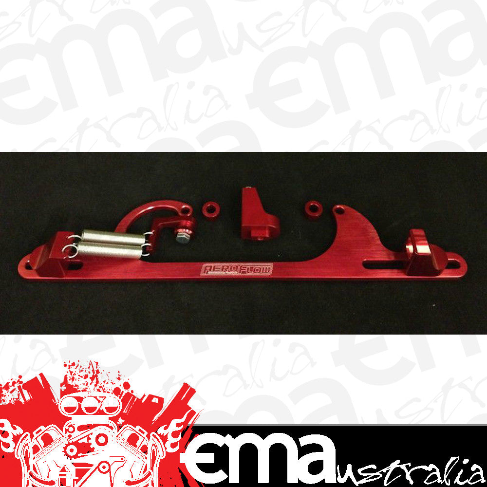 Aeroflow AF64-2001R Billet Throttle Cable Bracket Red suits 4150 Style