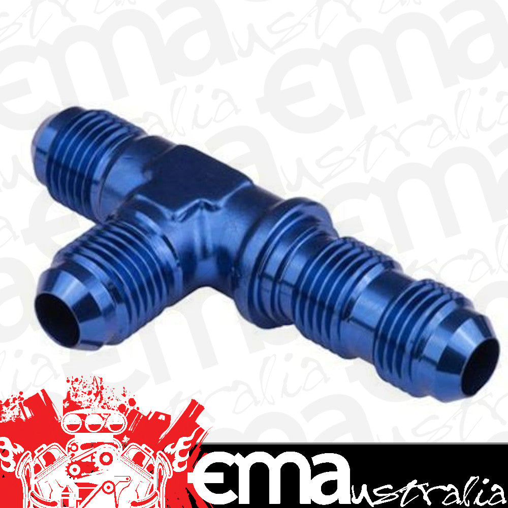 Proflow PFE804-12 Fitting Adaptor -12AN Flare Bulkhead Run Tee Blue