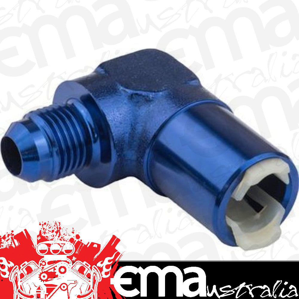 Proflow PFE812-02 3/8" Female Fitting Quick Connect 90 Degree to -06AN Male Blue