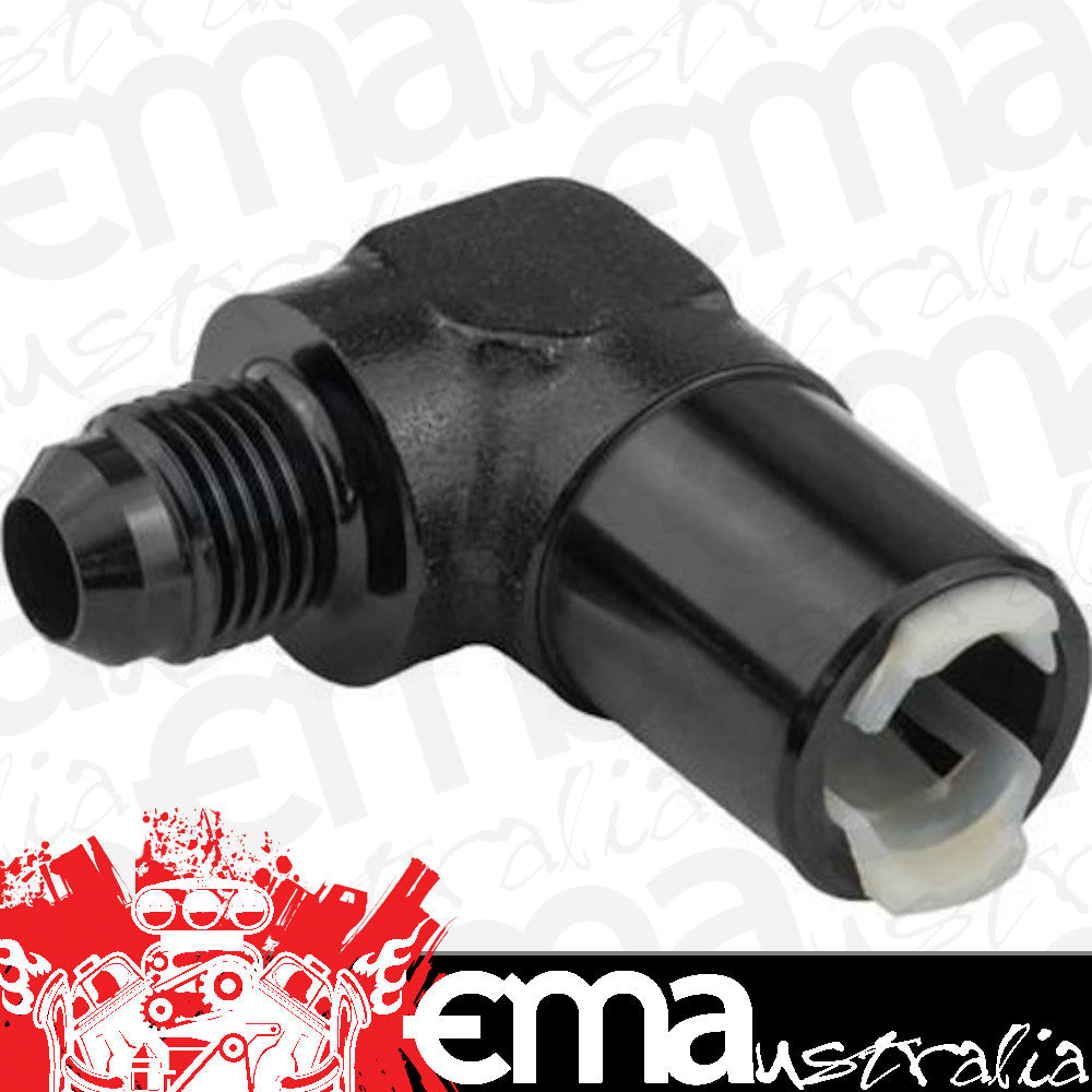 Proflow PFE812-02BK 3/8" Female Fitting Quick Connect 90 Degree to -06AN Male Black