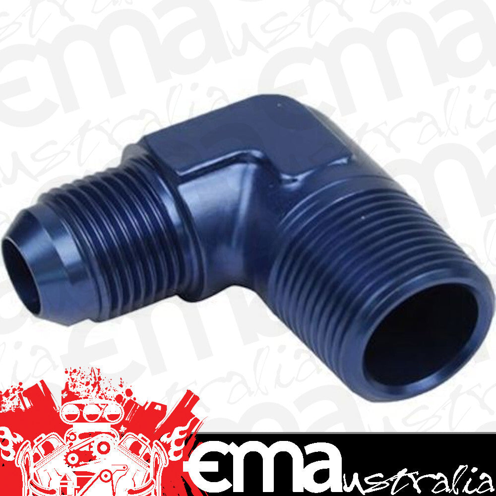 Proflow PFE822-06-08 Male Adaptor -06AN to 1/2" NPT 90 Degree Blue