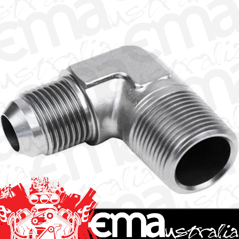 Proflow PFE822-12-08P Male Adaptor -12AN to 1/2" NPT 90 Degree Silver