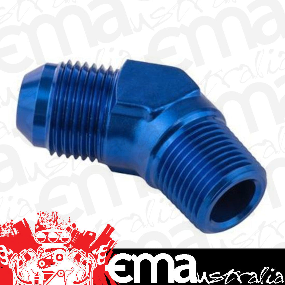 Proflow PFE823-03 Male Adaptor -03AN 45 Degree to 1/8" NPT Blue