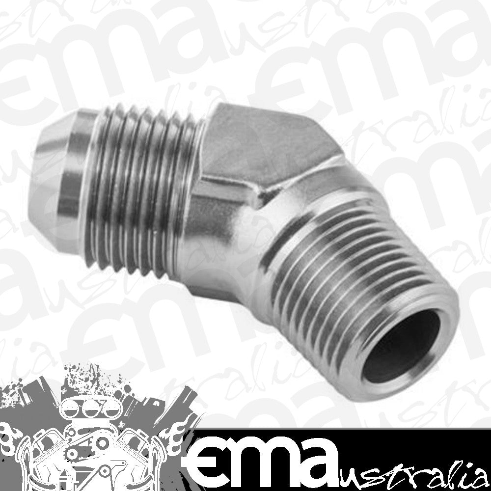 Proflow PFE823-12P Male Adaptor -12AN 45 Degree to 3/4" NPT Silver