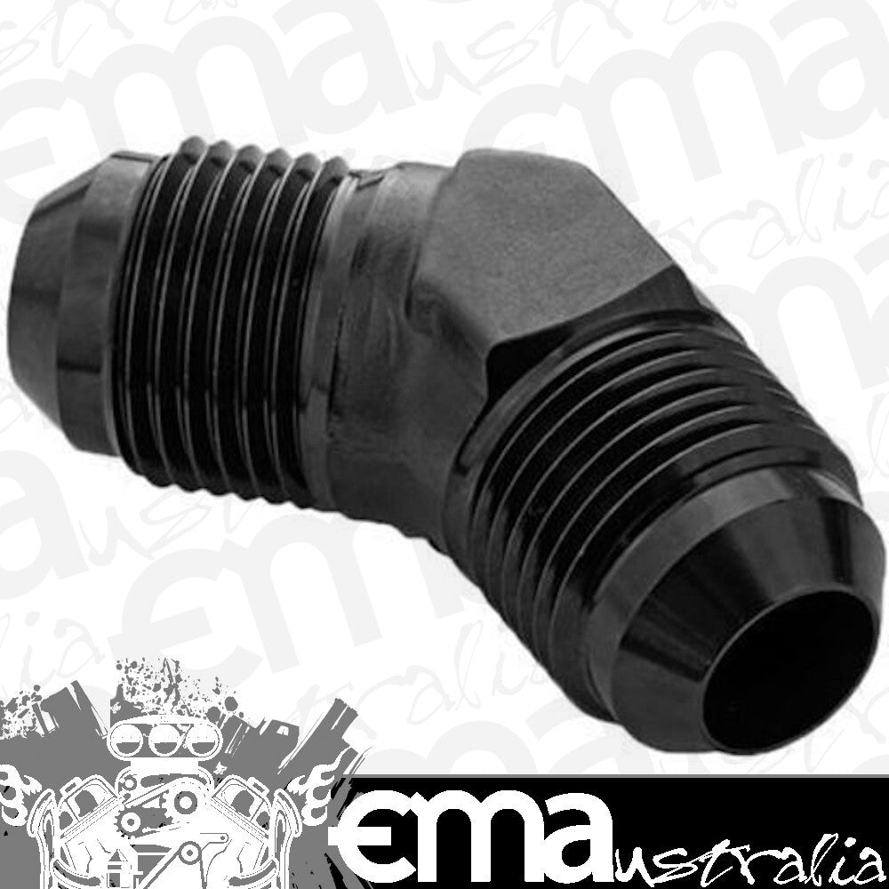 Proflow PFE827-06BK Male Flare Union Adaptor -06AN 45 Degree Union Black