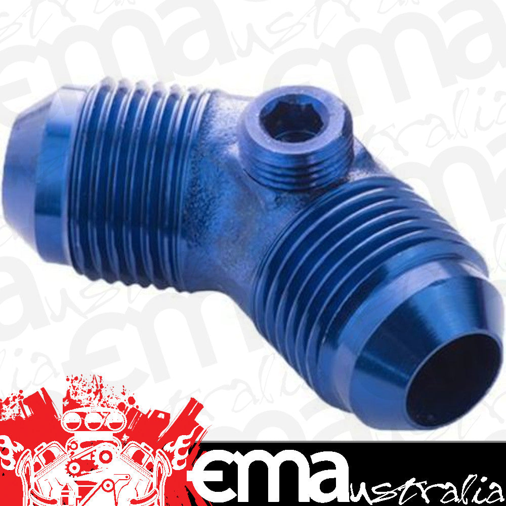 Proflow PFE827-08G Male Flare Union Adaptor -08AN 45 Degree Union w/1/8" NPT Port Blue