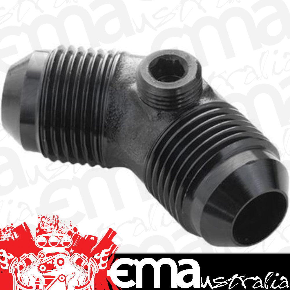 Proflow PFE827-08GBK Male Flare Union Adaptor -08AN 45 Degree Union w/1/8" NPT Port Black