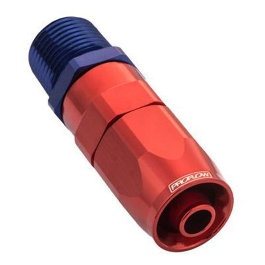Proflow PFE830-06-02 Fitting Male Hose End Straight 1/8" NPT to -06AN Hose Blue