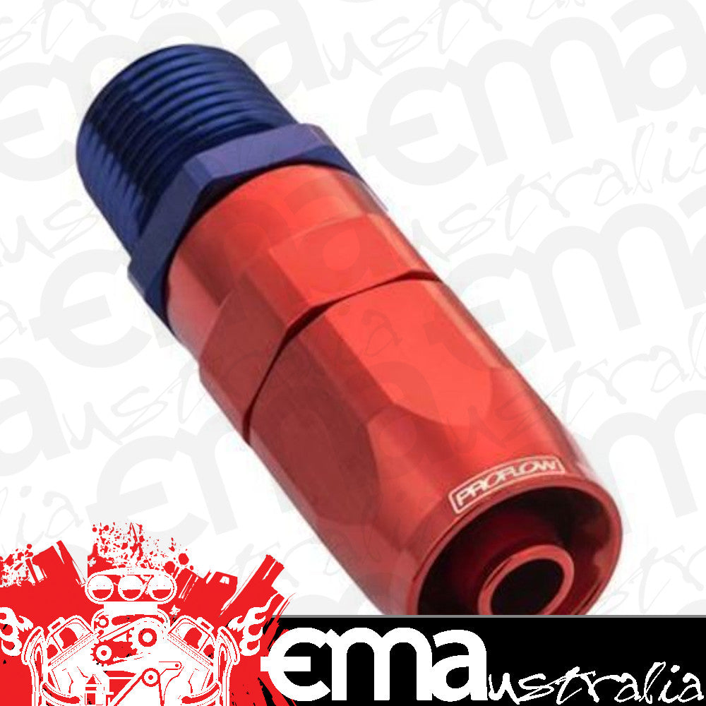 Proflow PFE830-12-12 Fitting Male Hose End Straight 3/4" NPT to -12AN Hose Blue