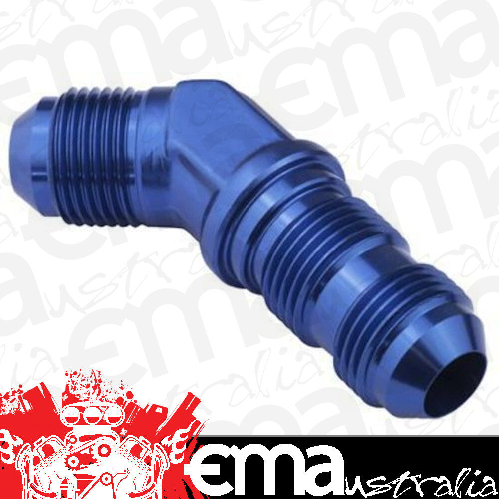 Proflow PFE837-03 Bulkhead Adaptor AN Flare 45 Degree Flare -03AN Blue
