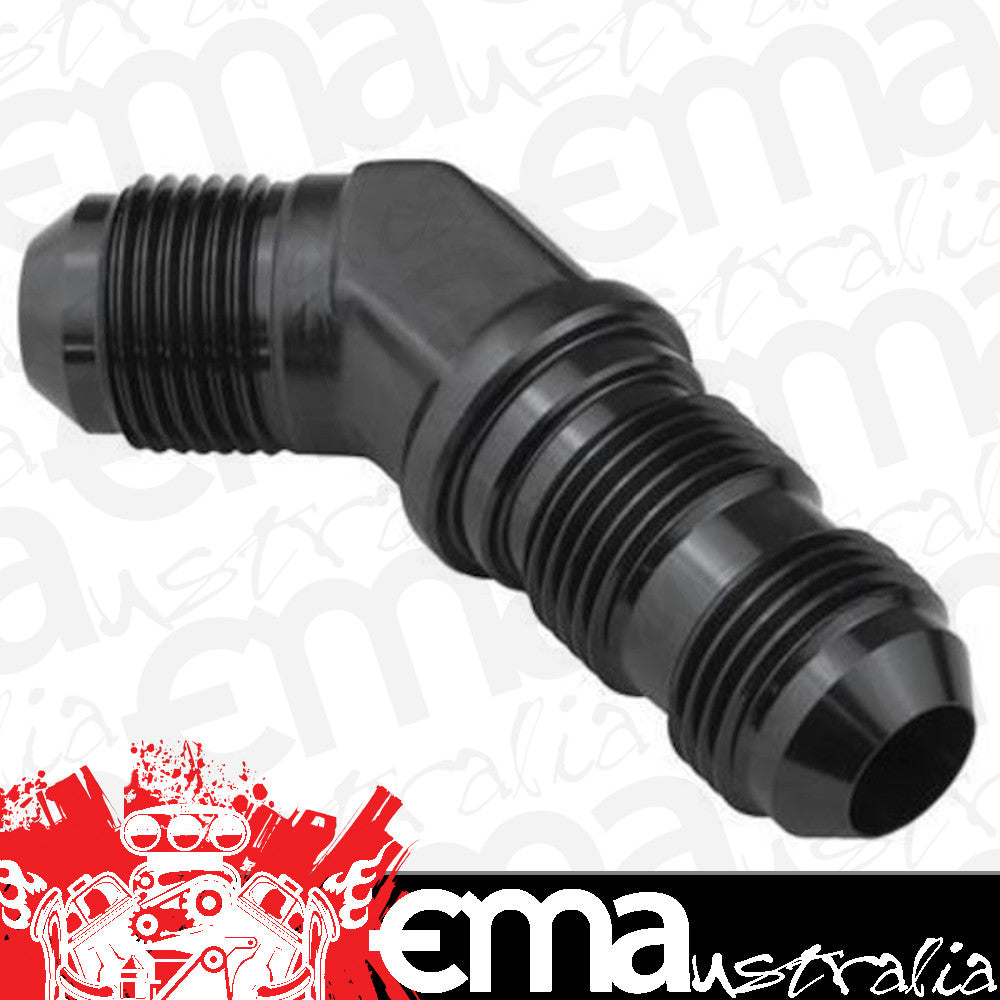Proflow PFE837-08BK Bulkhead Adaptor AN Flare 45 Degree Flare -08AN Black
