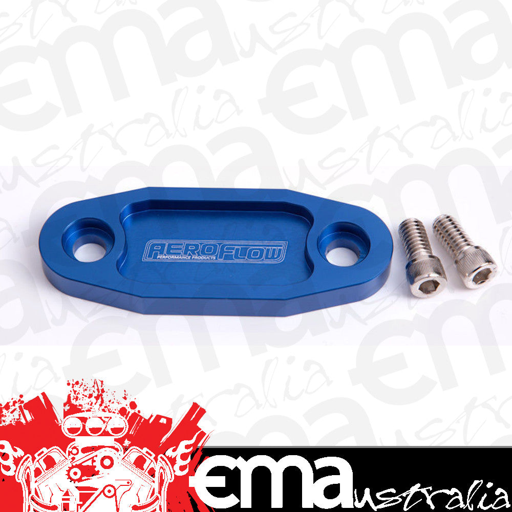 Aeroflow AF64-2020 Billet Fuel Pump Block Off Blue Suit 302 351C