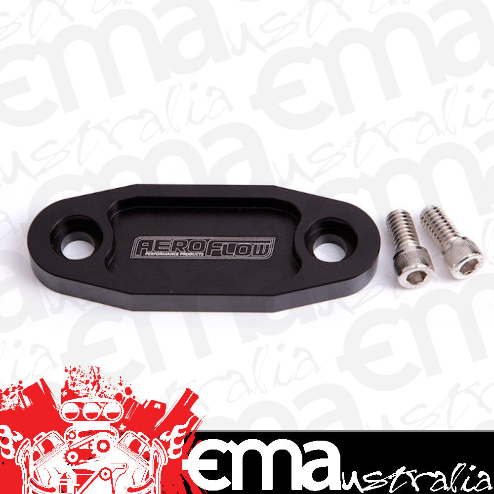 Aeroflow Performance Products AF64-2020BLK Billet Fuel Pump Block Off Black Suit 302 351C