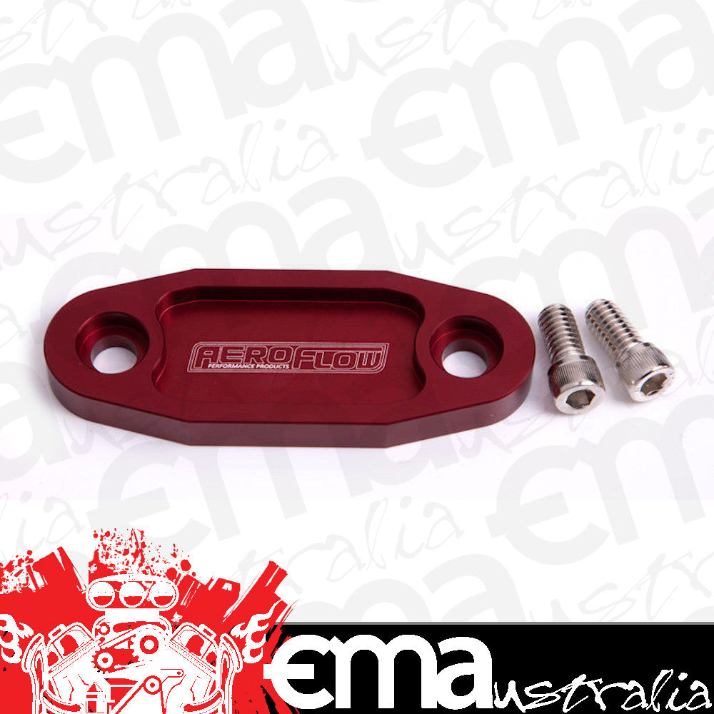 Aeroflow Performance Products AF64-2020R Billet Fuel Pump Block Off Red Suit 302 351C