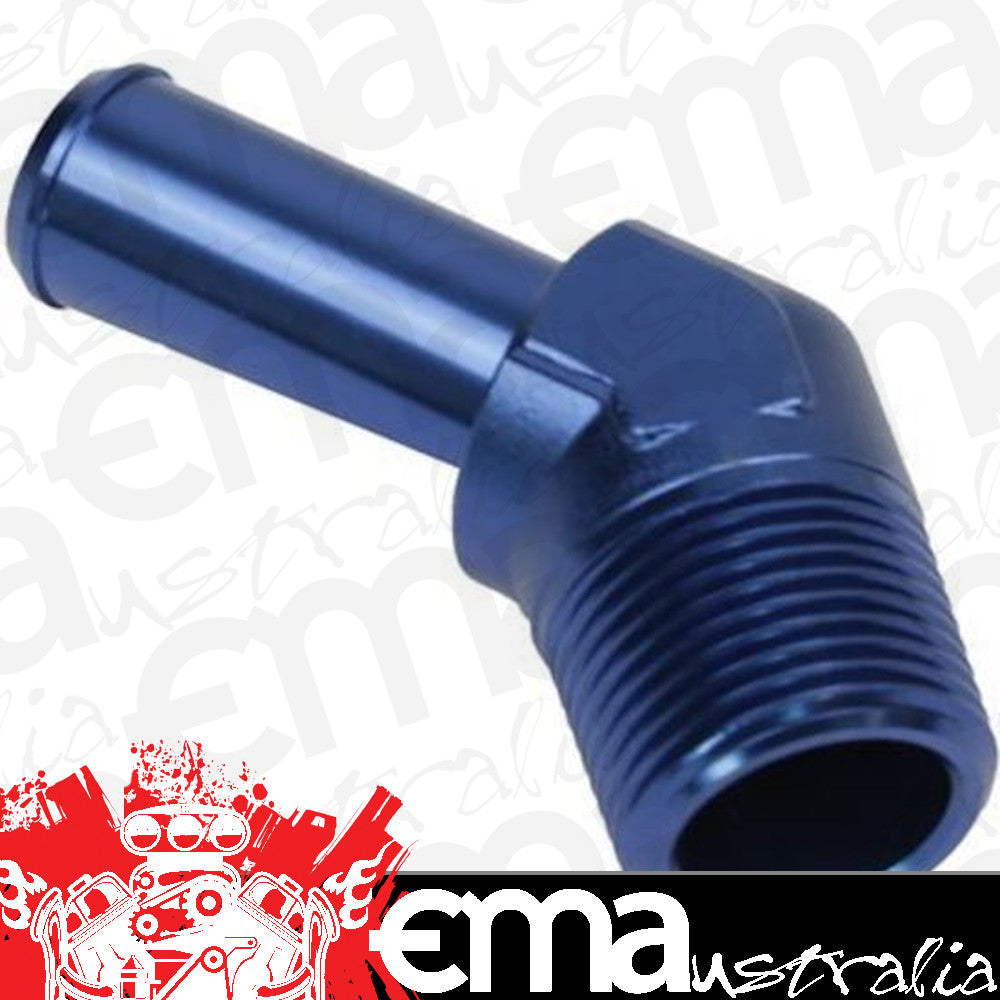 Proflow PFE845-10 45 Degree 5/8" Barb Male Fitting to 1/2" NPT Blue