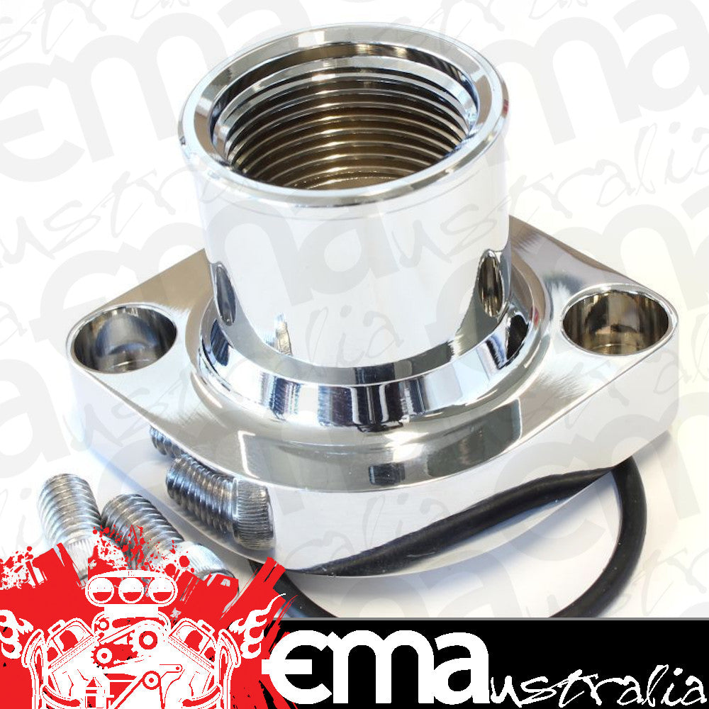 Aeroflow AF64-2021C Billet Thermostat Housing Chrome Straight suits 302 351C