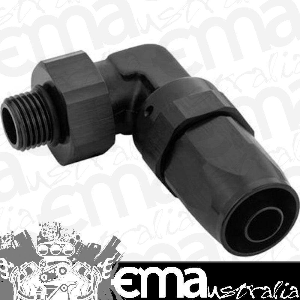 Proflow PFE849-08-08BK Fitting 90 Degree Hose End -08AN Hose to Male -08AN Thread Black