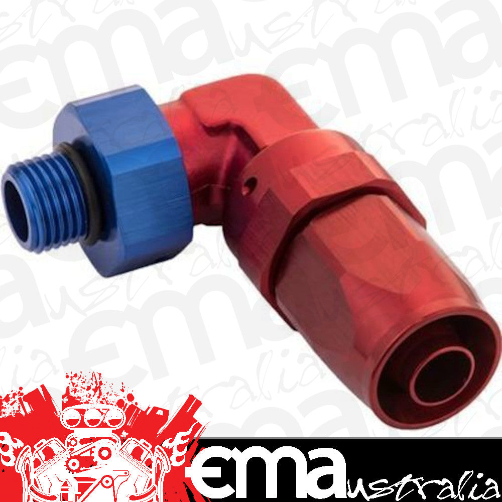 Proflow PFE849-10-08 Fitting 90 Degree Hose End -10AN Hose to Male -08AN Thread Blue