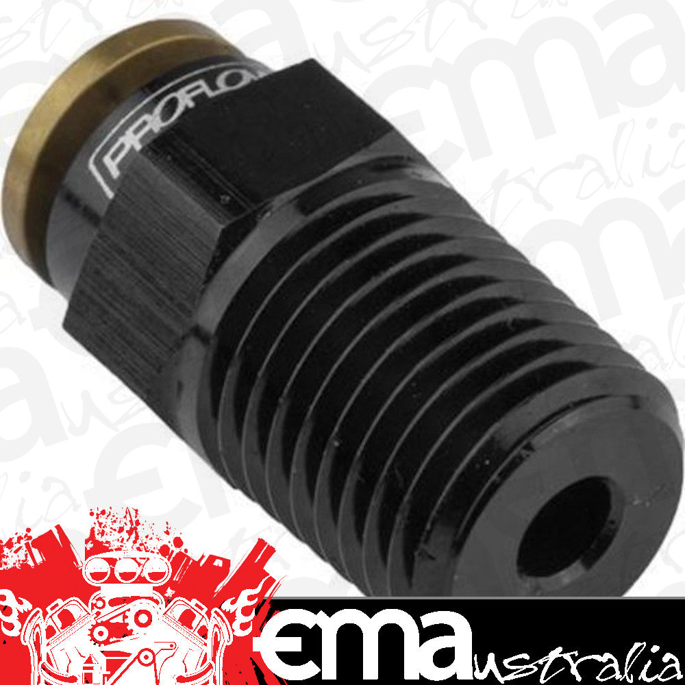 Proflow PFE851-04BK Fitting Push Release Straight 1/4" Tube to 1/4" NPT Black