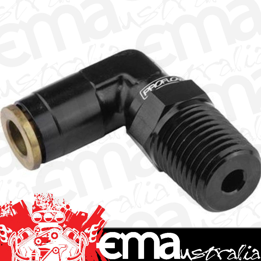 Proflow PFE853-02BK Fitting Push Release 90 Degree 3/16" Tube to 1/8" NPT Black