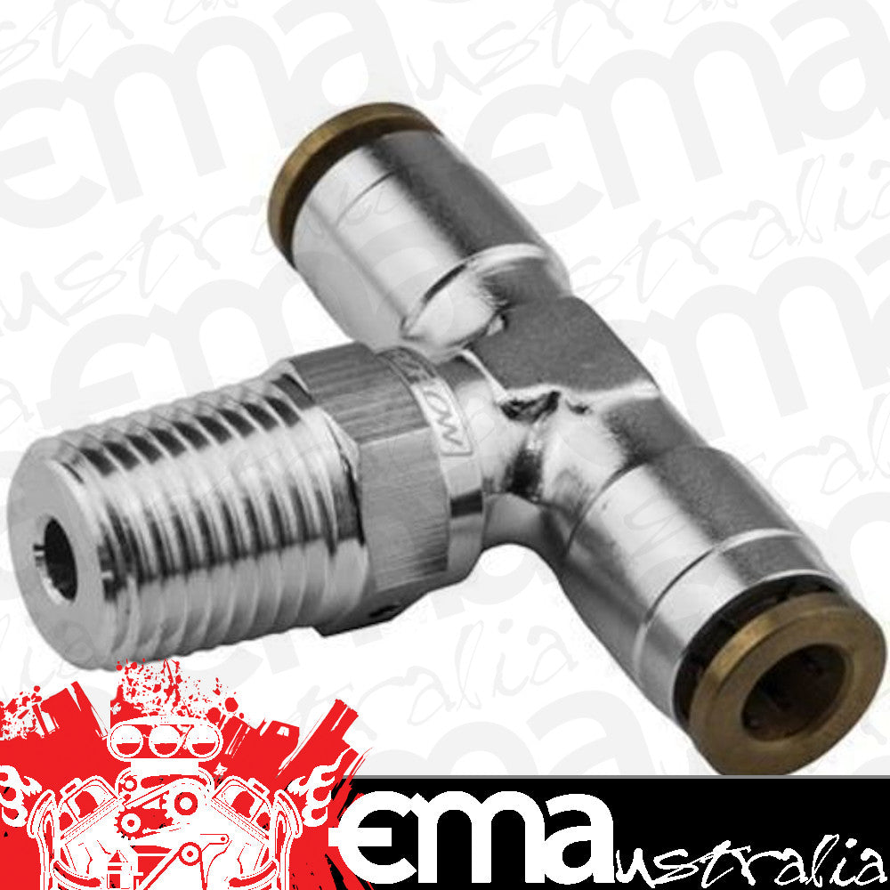 Proflow PFE854-02S Fitting Push Release Tee 3/16" Tube to 1/8" NPT Silver