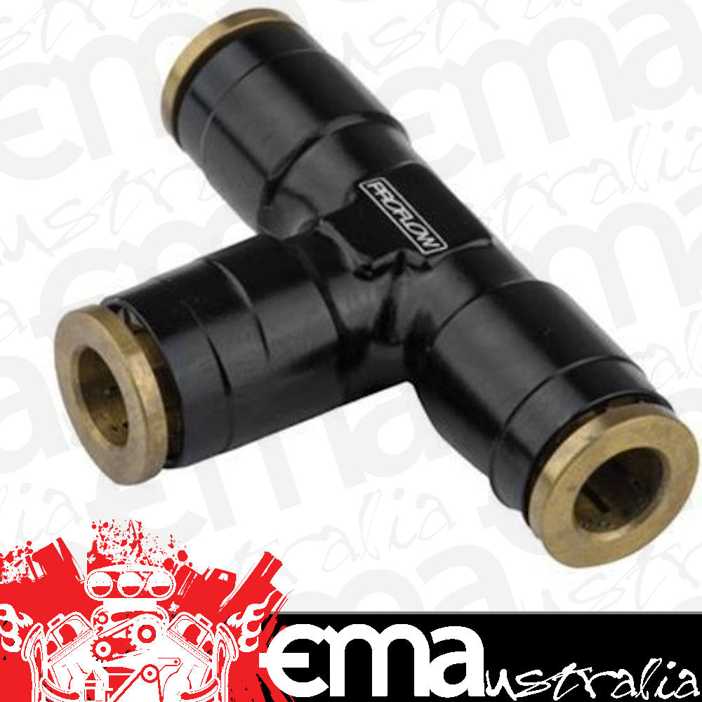 Proflow PFE855-02BK Fitting Push Release Tee 3/16" Tube Black