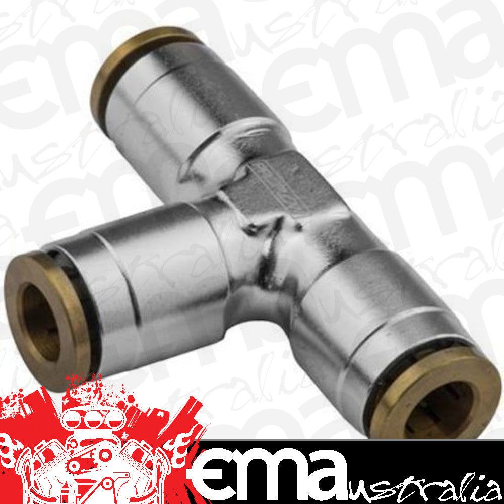 Proflow PFE855-04S Fitting Push Release Tee 1/4" Tube Silver