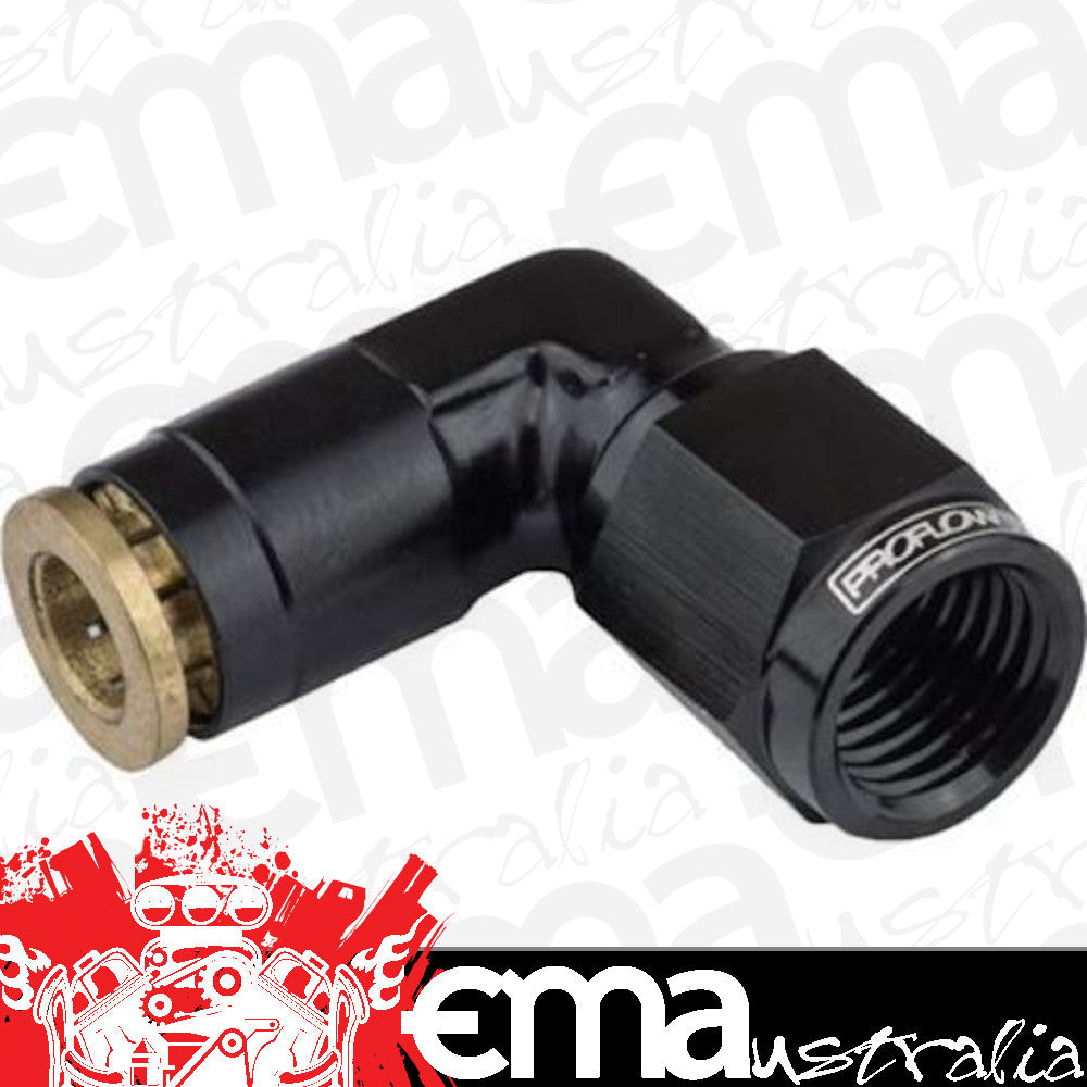 Proflow PFE856-04BK Fitting Push Release 90 Degree 1/4" Tube to Female -03AN Black