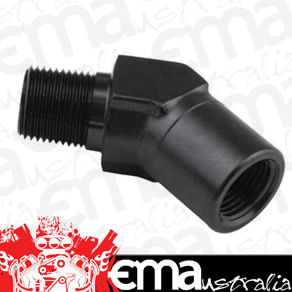 Proflow PFE915-04BK 45 Degree Coupler Female - Male Elbow 1/4" NPT Black