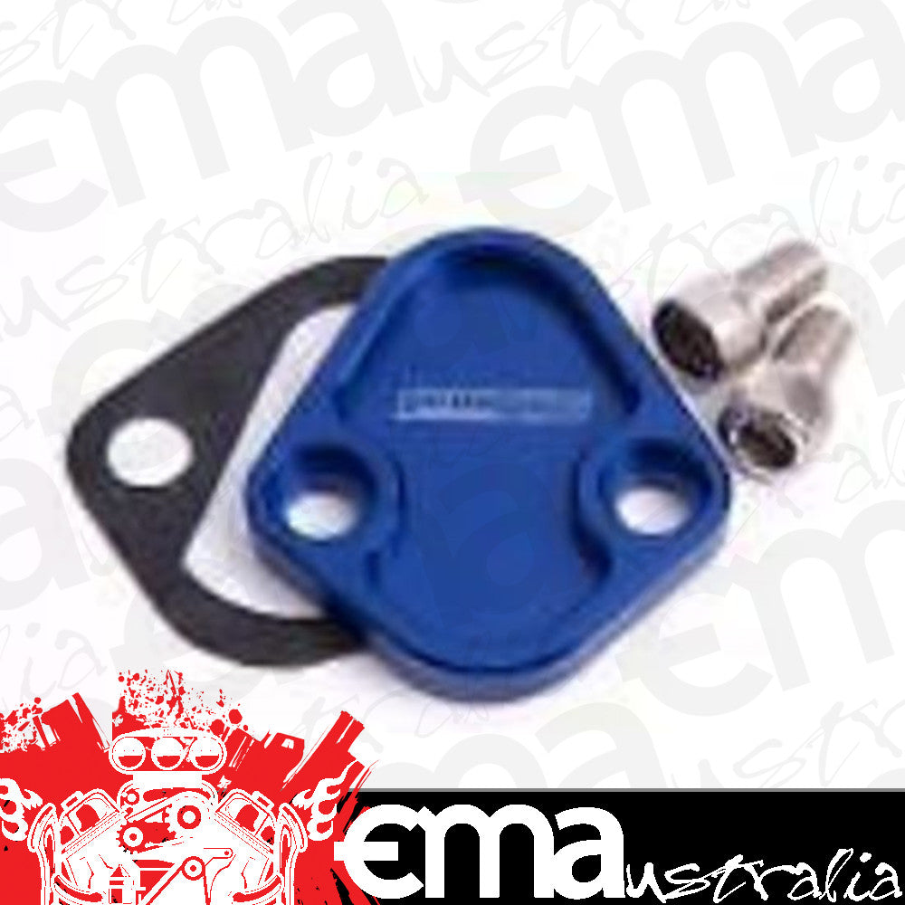 Aeroflow AF64-2027 Billet Fuel Pump Block Off Blue Chry BBF SBF BBC