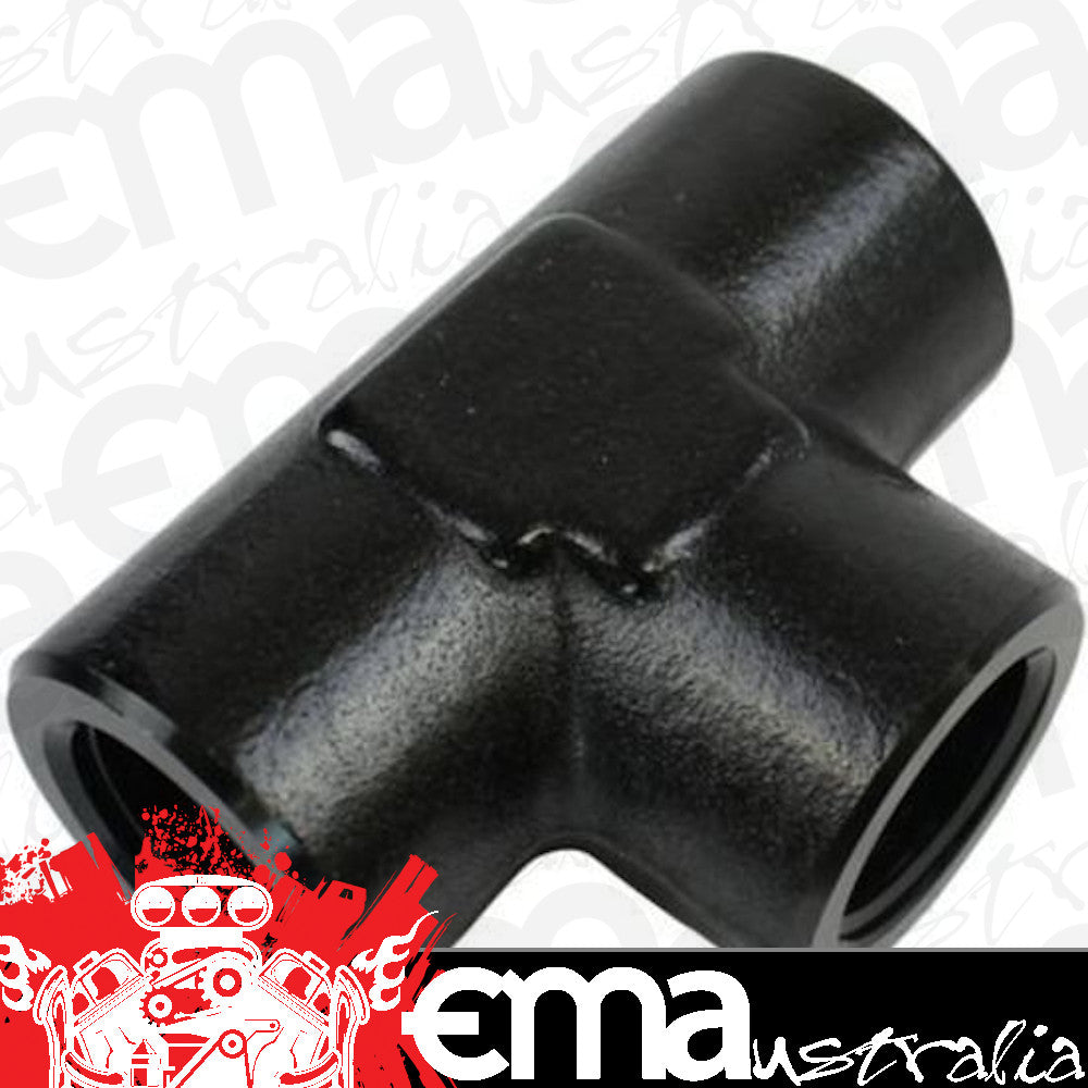 Proflow PFE917-04BK Female Adaptor Pipe Tee 1/4" NPT Black