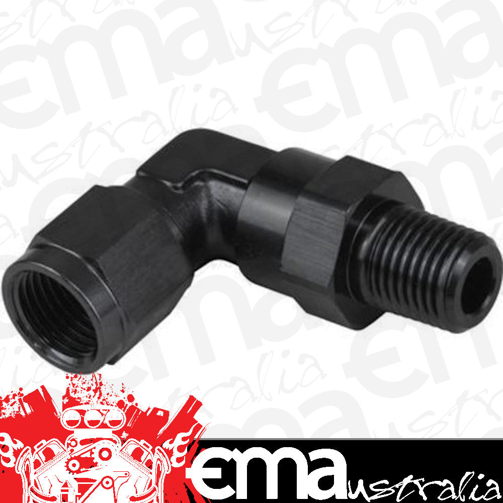 Proflow PFE923-10-08BK Adaptor Male -10AN 90 Degree to 1/2" NPT Swivel Black