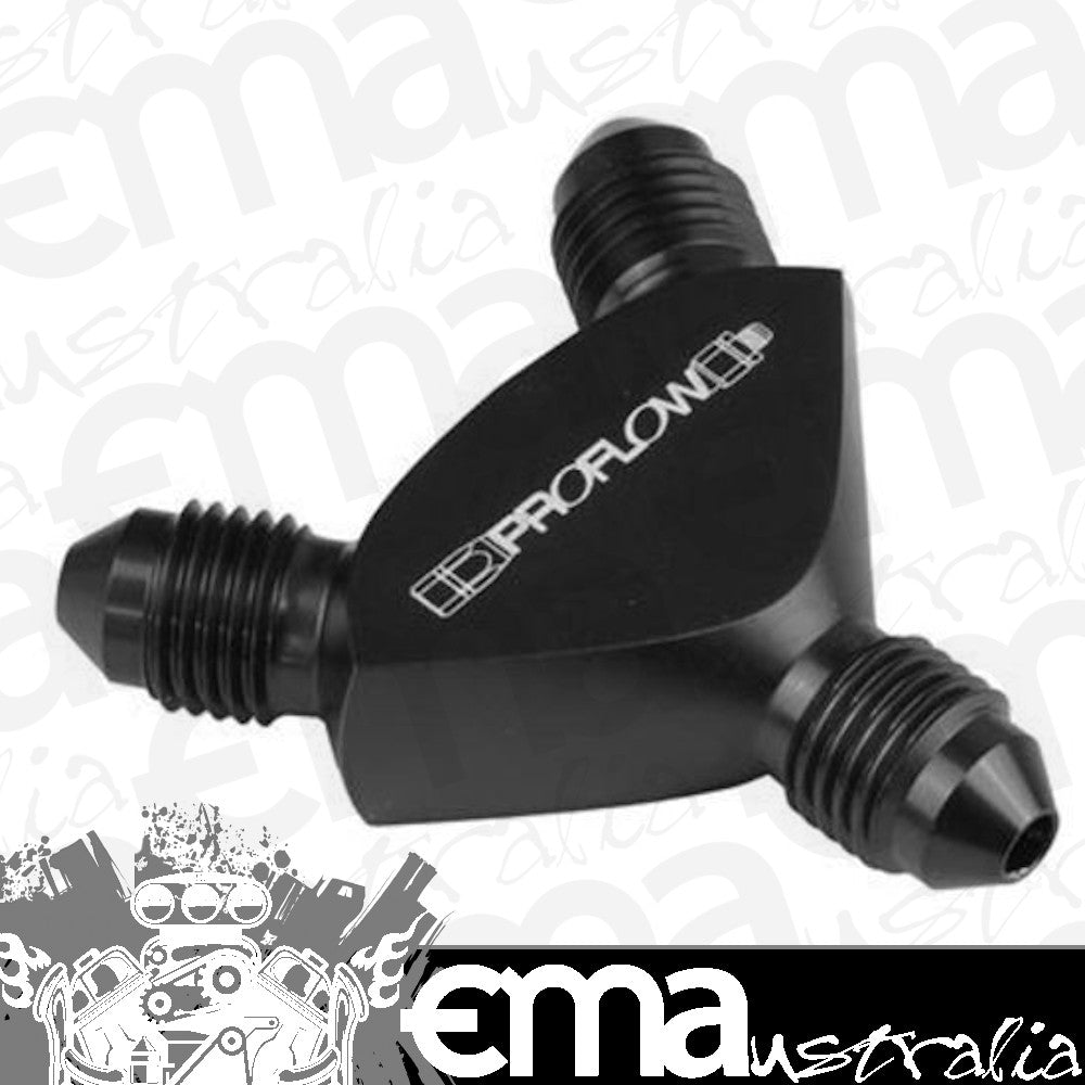 Proflow PFE930-06-04BK Fitting Aluminium AN Y-Adaptor -06AN Male to -04AN Male x 2 Black