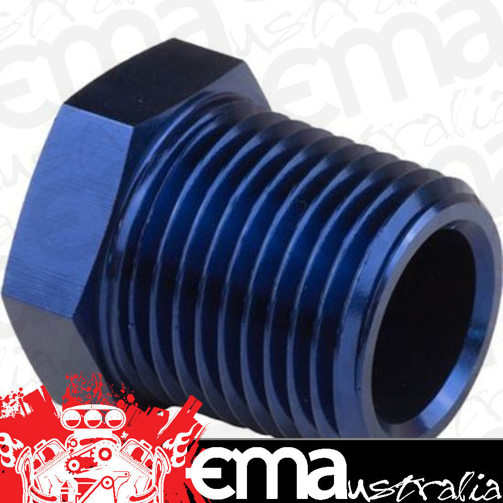 Proflow PFE933-08 Fitting Aluminium Hex Head Plug 1/2" NPT Blue