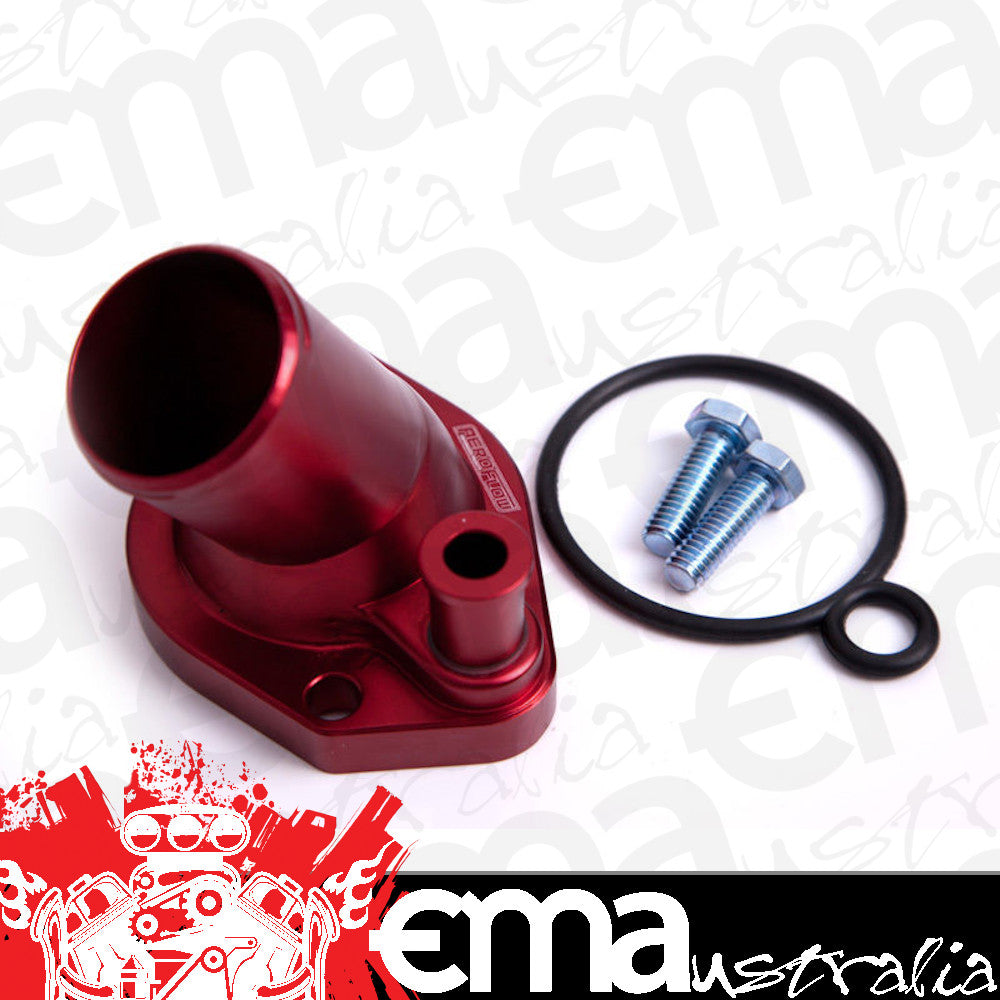 Aeroflow AF64-2033R Billet Thermostat Housing Red suits 45 Deg Windsor