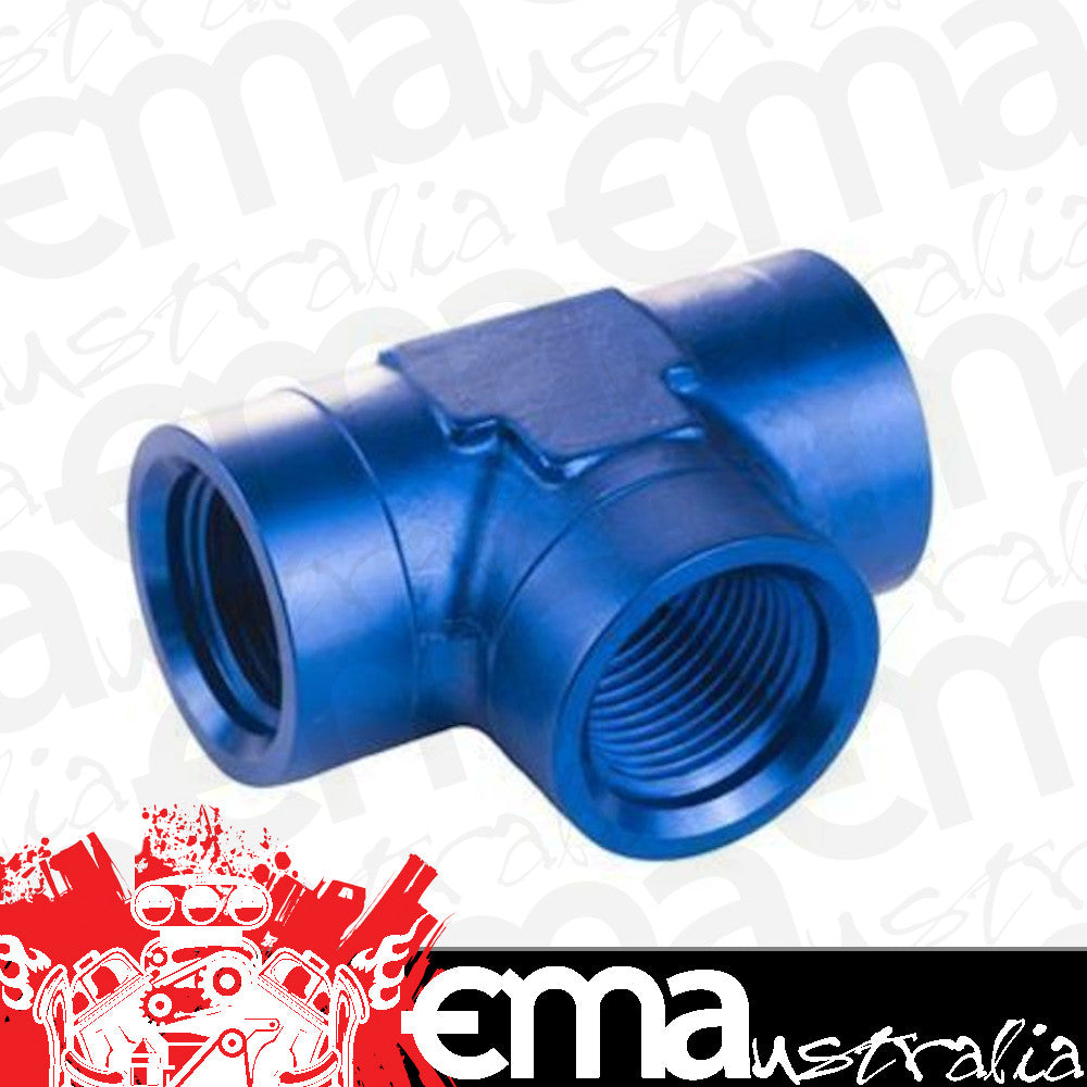 Proflow PFE938-06 Fitting Aluminium Adaptor Female Tee -06AN Blue