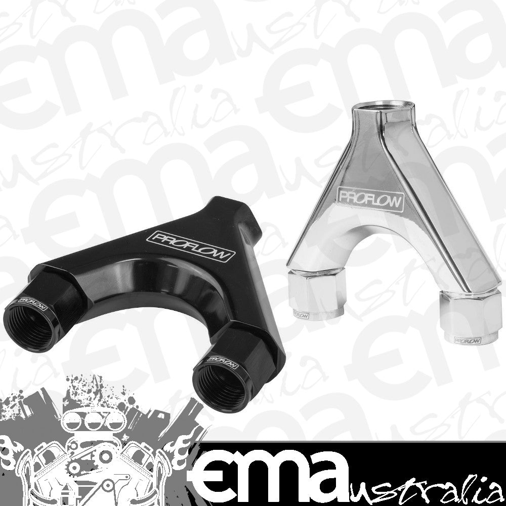 Proflow | PFE939-06-08BK | Aluminium Fuel Pump Y Adaptor Female 2 x 6AN to AN8 Black