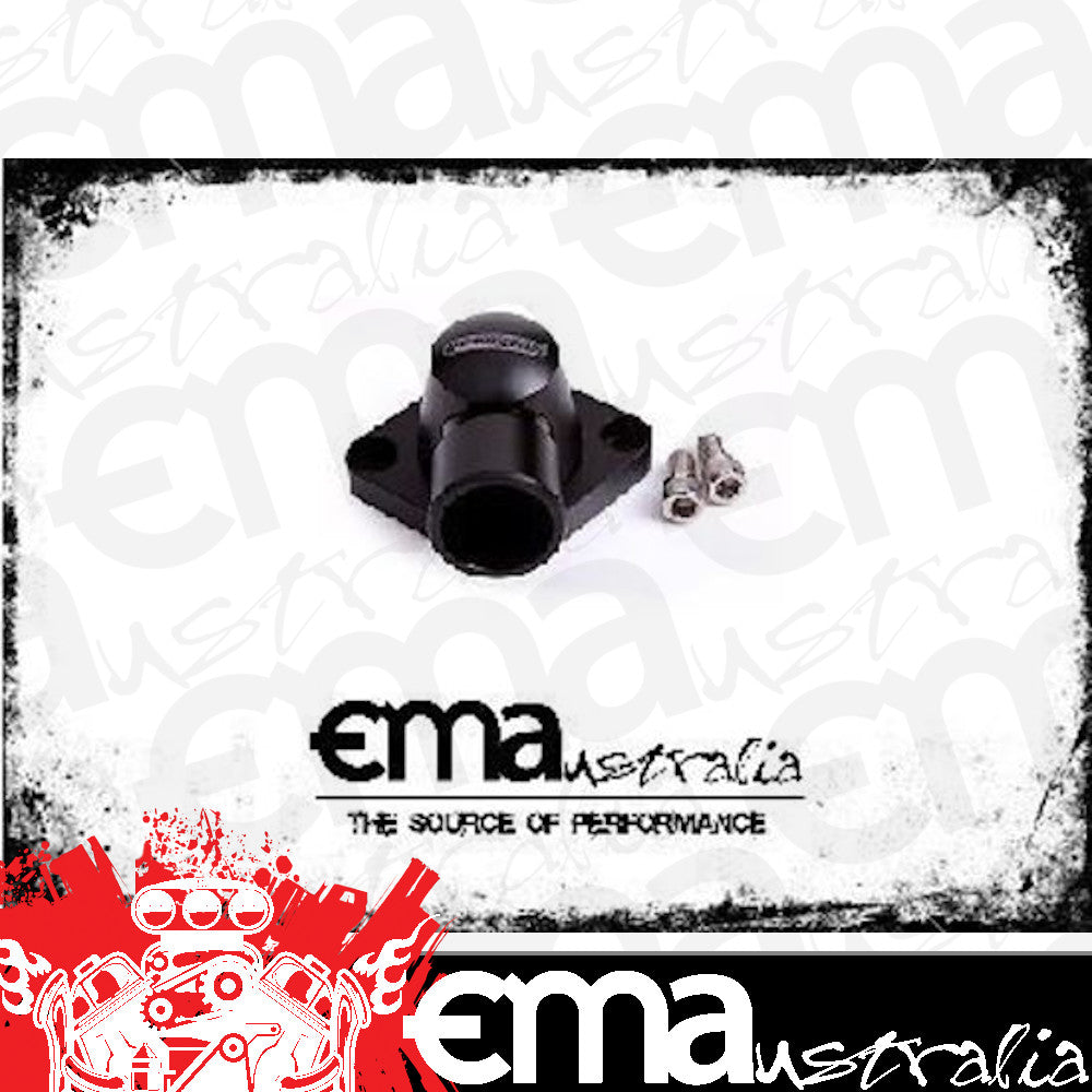Aeroflow AF64-2034BLK Billet Thermostat Housing Black Swivel SBC BBC