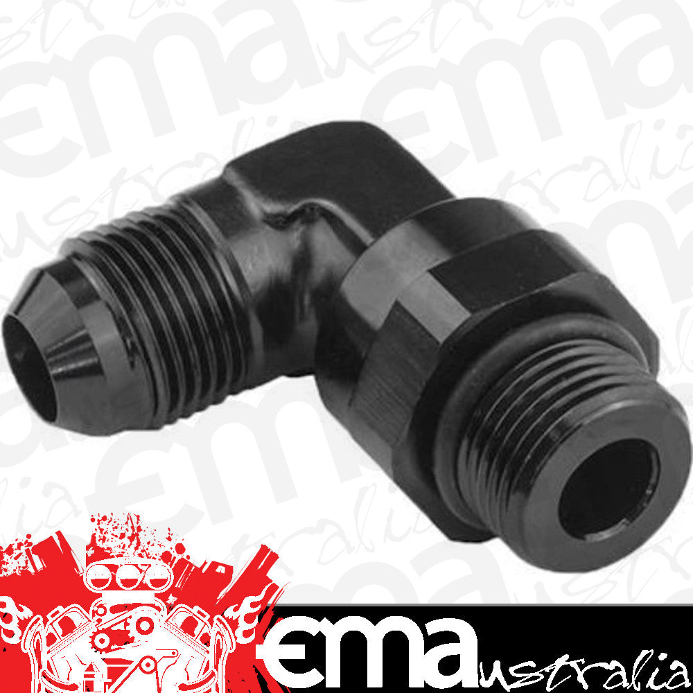 Proflow PFE949-08BK Adaptor Male -08AN 90 Degree to -08AN Thread Swivel Black