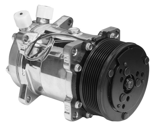 Proflow PFEACCOMP1 Air Conditioning Compressor Sanden 508 Aluminium Polished 8-groove Serpentine Pulley Each